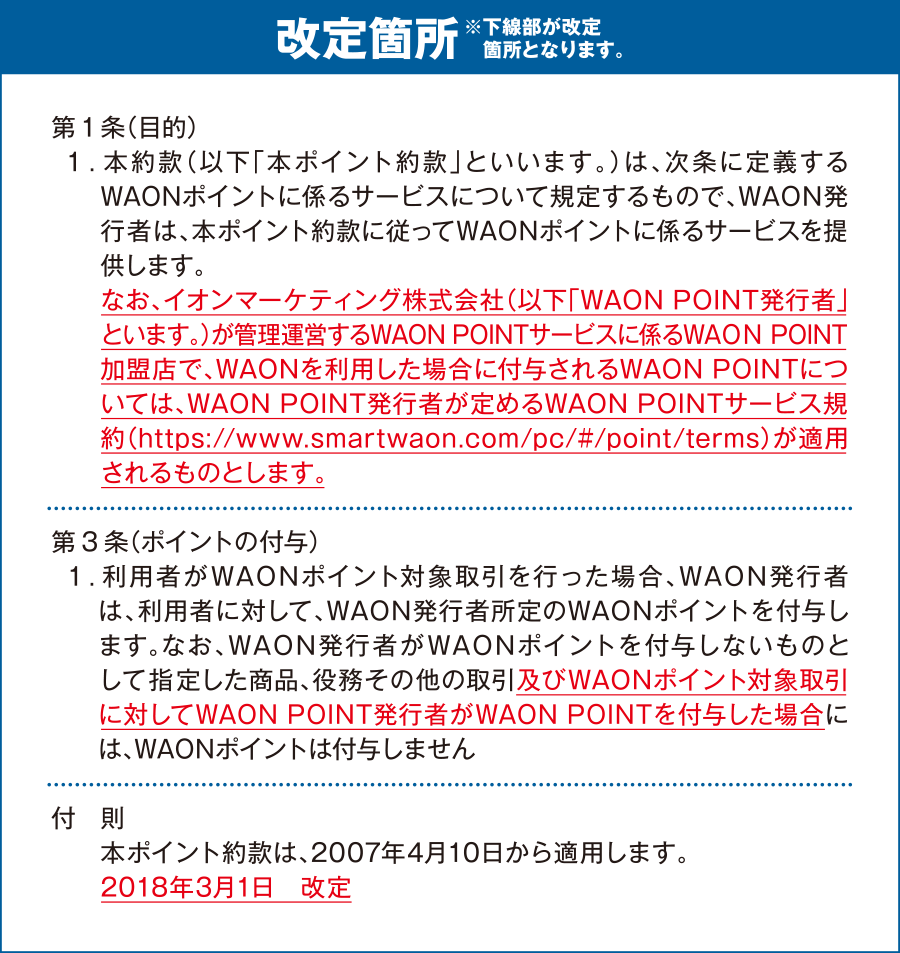 約款改訂箇所