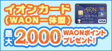 イオンカード(WAON一体型)ご入会で最大2,000WAONポイントプレゼント！